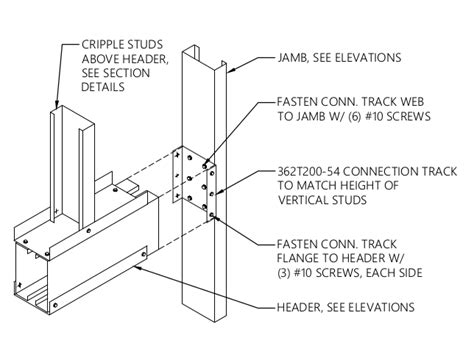 metal box header at storefront|steel stud header framing.